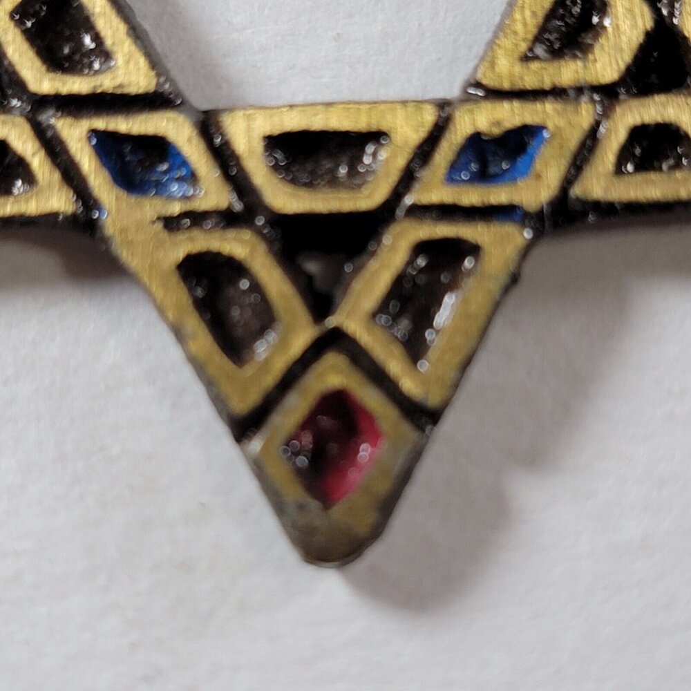 Star Of David Pendant With Red Outer Points And B… - image 2